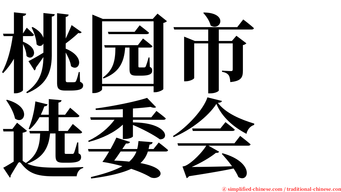 桃园市　选委会 serif font
